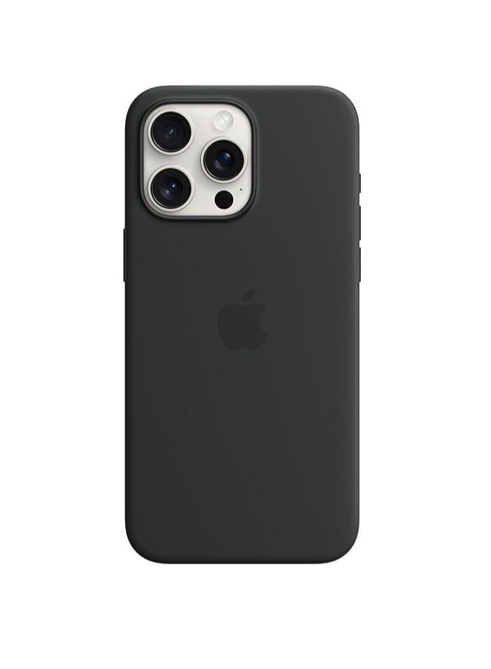 IAF IPhone 15 Pro Silicone Leather Case - Black - Image 1