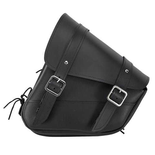 GARGOYLE BELLS Motorcycle Swingarm Bag Synthetic Leather Solo Swing Arm Bags For Softails and Choppers Motorcycle Luggage Bags Saddle Bags (Left Side, Black) - Image 1