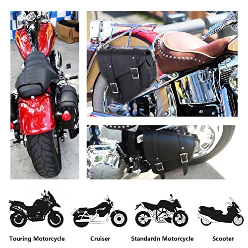 GARGOYLE BELLS Motorcycle Swingarm Bag Synthetic Leather Solo Swing Arm Bags For Softails and Choppers Motorcycle Luggage Bags Saddle Bags (Left Side, Black) - Image 5