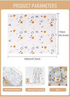 URbazaar 3 Pack Baby Blankets soft Bamboo Baby Muslin Swaddle Blankets Premium Knit Baby Burp Cloth Muslin Baby Muslin Blankets 110*120cm  - Image 2