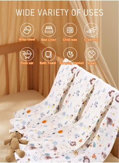 URbazaar 3 Pack Baby Blankets soft Bamboo Baby Muslin Swaddle Blankets Premium Knit Baby Burp Cloth Muslin Baby Muslin Blankets 110*120cm  - Image 3