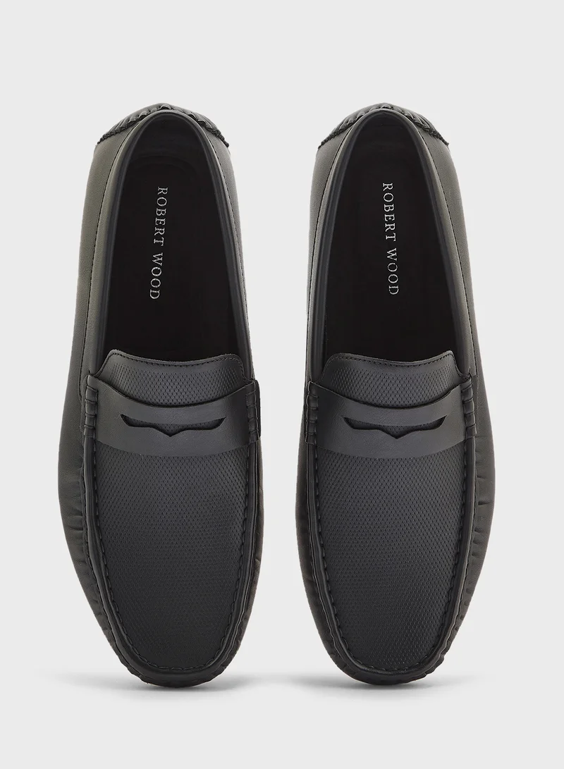 Robert Wood Tectured Formal Loafers
