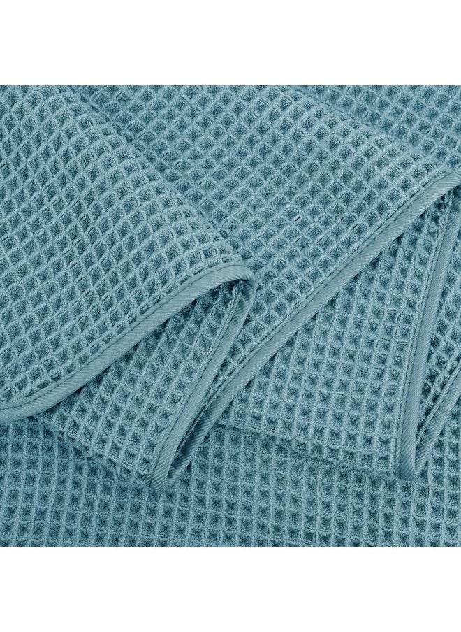 Oversize, 60 x 30 in., Quick Dry Lint Free Microfiber Bath Towel Set, 6 Piece (Green, Waffle Weave)