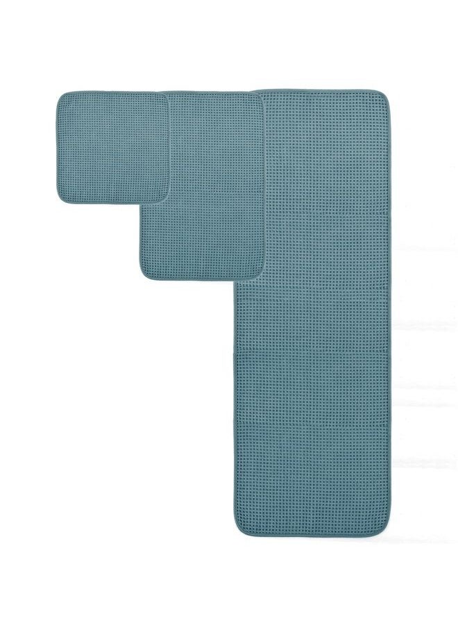 Oversize, 60 x 30 in., Quick Dry Lint Free Microfiber Bath Towel Set, 6 Piece (Green, Waffle Weave)