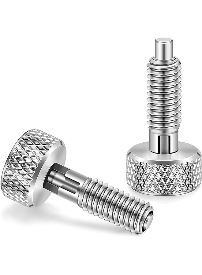 PROMASS promass Hand Retractable Spring Plunger with Knurled Handle Stainless Steel Lock out M6 Type Quick Release Pins for Rolling Toolbox, 1/4''-20 Thread Size 0.500'' Thread Length Without Patch (Si  - Image 1
