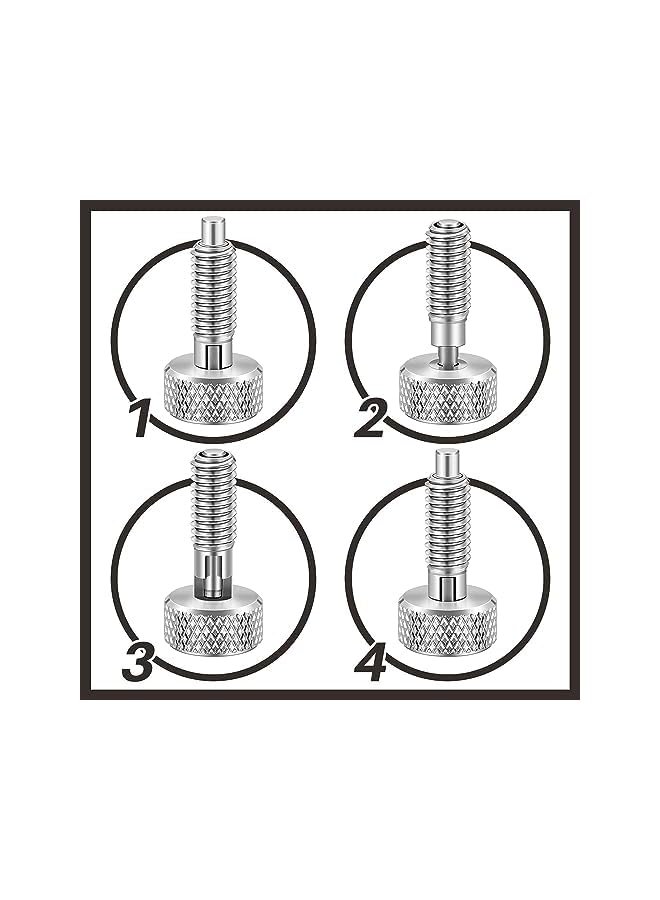 PROMASS promass Hand Retractable Spring Plunger with Knurled Handle Stainless Steel Lock out M6 Type Quick Release Pins for Rolling Toolbox, 1/4''-20 Thread Size 0.500'' Thread Length Without Patch (Si  - Image 4