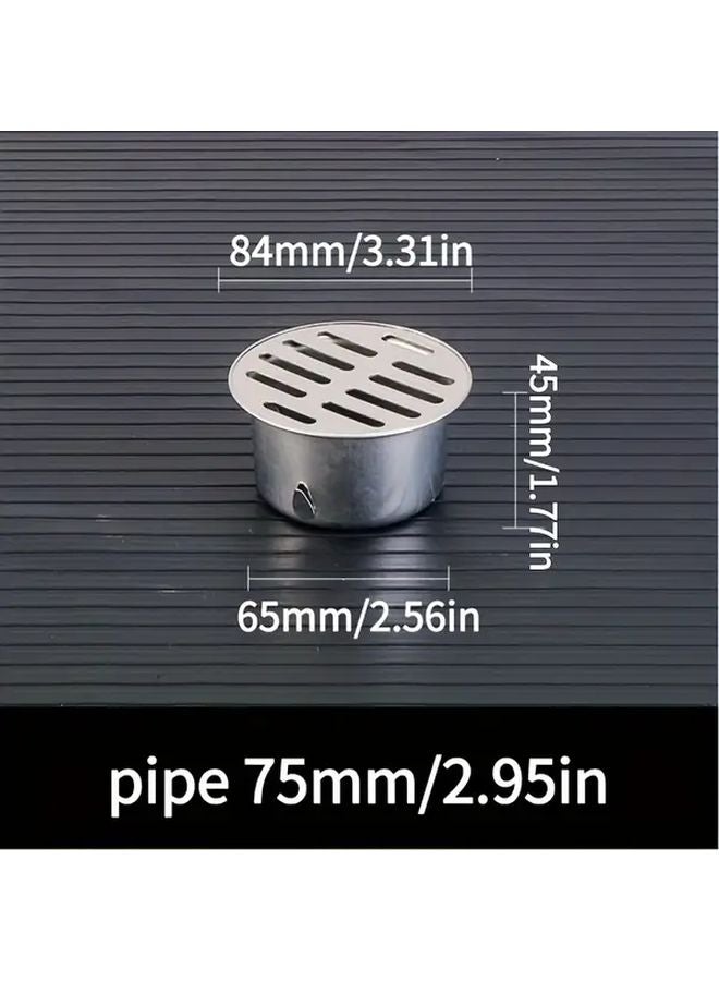 Stainless Steel Anti Clog Drain Cover 75mm Fine Mesh Filter For Flat Floor Drains - Image 1