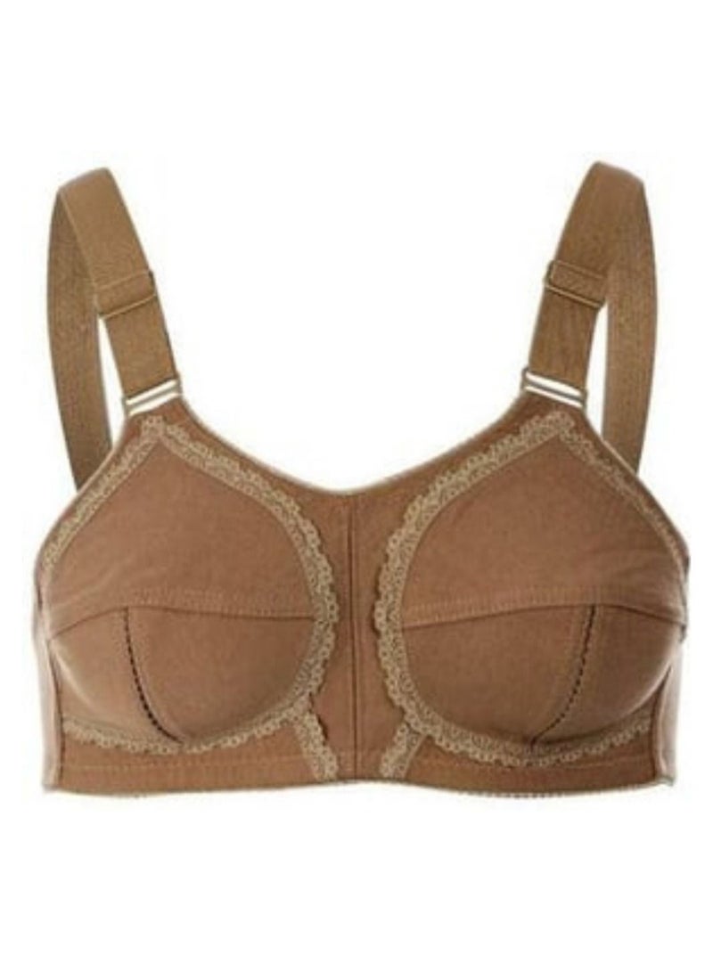 Lasso High quality Cotton Bras Non Padded Non Wired Elastic Belt - 2 Pieces - Colours (beige - brown) - Image 2