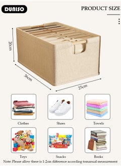DUNISO 6 pcs Foldable Closet Storage Organizer, Wardrobe Clothes Organizer For Clothing, Sheets, Toys, Books,Washable Closet Storage Boxes with Carrying Handles Cube Stackable Storage Bin for Home Bedroom Office  - Image 4