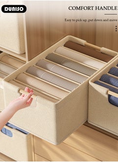 DUNISO 6 pcs Foldable Closet Storage Organizer, Wardrobe Clothes Organizer For Clothing, Sheets, Toys, Books,Washable Closet Storage Boxes with Carrying Handles Cube Stackable Storage Bin for Home Bedroom Office  - Image 5