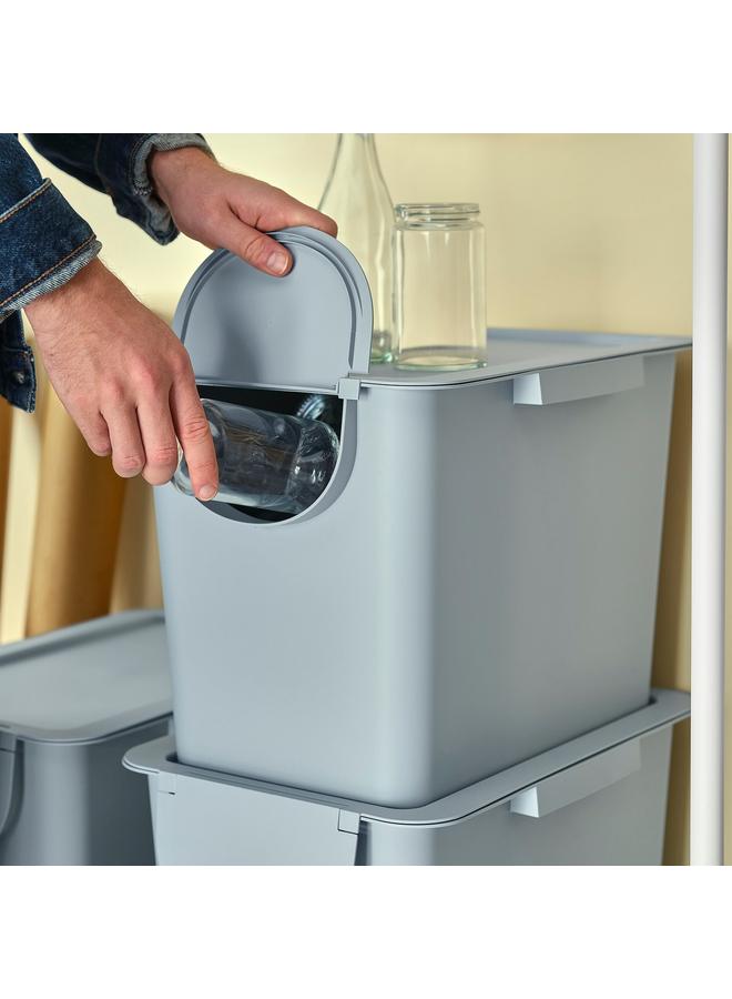 Zaboon Bin With Lid, Light Grey-Blue, 25 L - Image 4