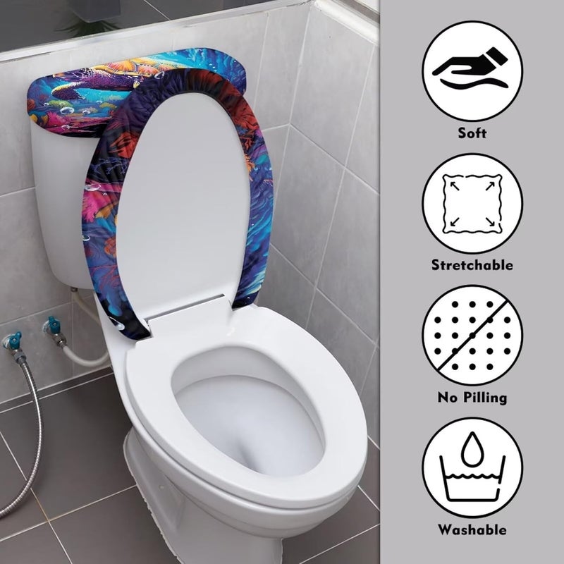 Vanideaoty Store أطقم غطاء مرحاض ودبابة السلاحف البحرية 2 قطعة للأطفال - Image 3