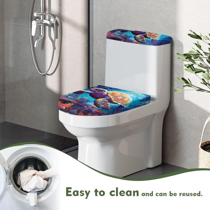 Vanideaoty Store أطقم غطاء مرحاض ودبابة السلاحف البحرية 2 قطعة للأطفال - Image 4