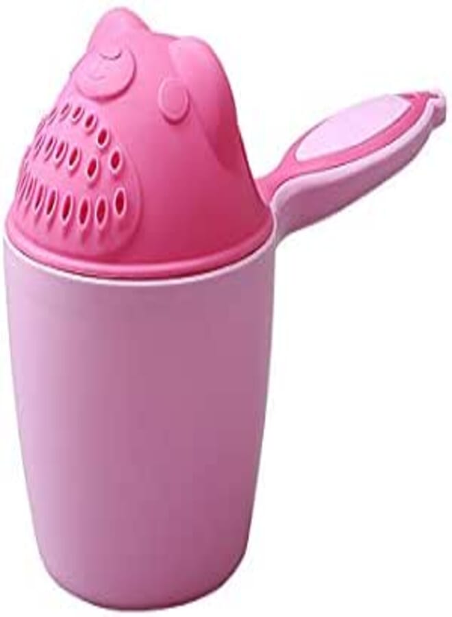 FASHION MANIA Kids Cartoon Bear Bathing Cup,Baby Shower Shampoo Cup,Pink