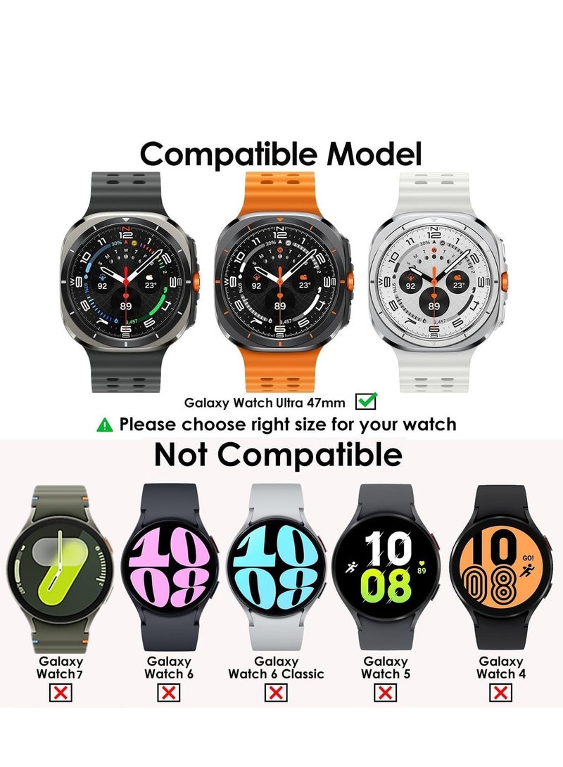 متوافق مع سامسونج غالاكسي ووتش 7 الترا 47mm سوار ، قابل للتعديل لينة سيليكون الرياضة حزام ، حزام سامسونج غالاكسي ووتش الترا - Image 3