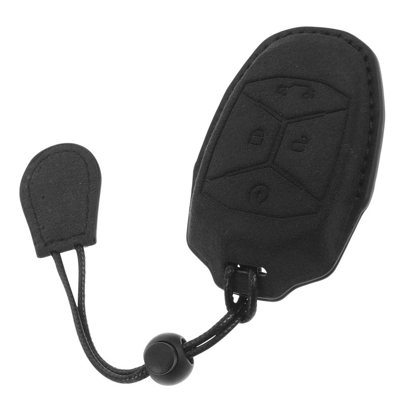 غطاء حامي لمفتاح سيارة من الكربون الأسود TPU مع حبل متوافق مع Lynk Co 08 Model - Image 2