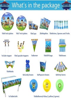 Go4Shop Paw Patrol Birthday Decorations and Supplies,Kids Paw Patrol Party Supplies with Birthday Banner for 10 Guests, Paw Patrol decorations Cake Plate,Cupcake Topper,Napkins,and More,Set of 151 Pieces.  - Image 2
