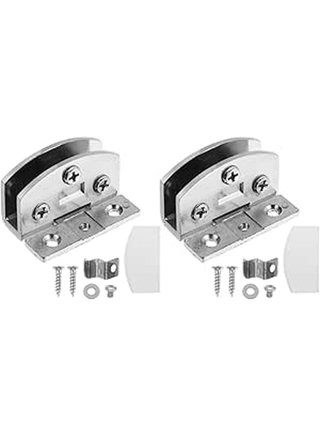 Zinc Alloy Glass Door Hinge 2 Pack for Frameless Cabinet Hardware Replacement - Image 1