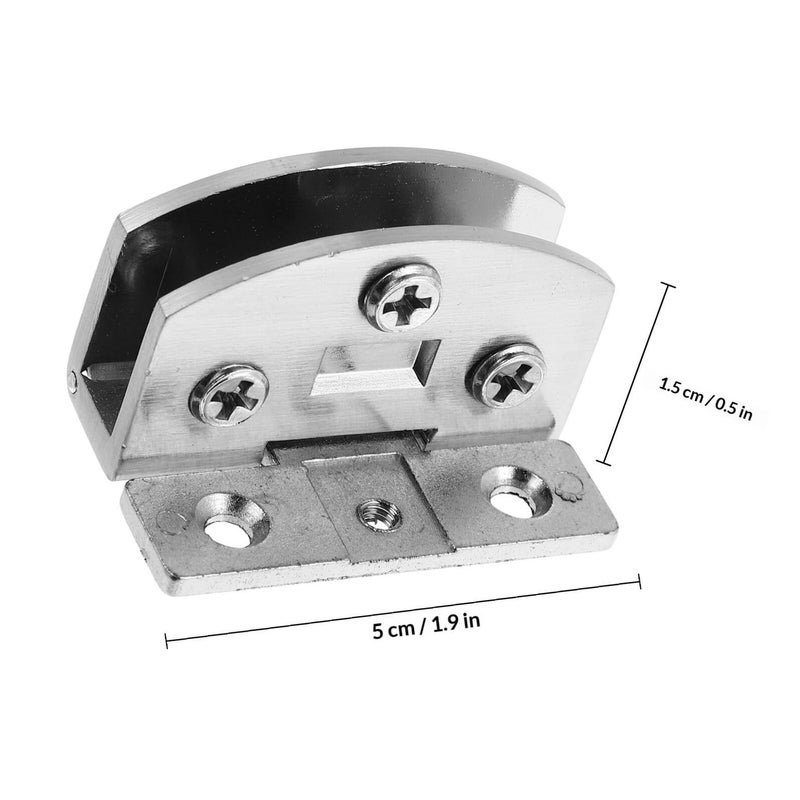 Zinc Alloy Glass Door Hinge 2 Pack for Frameless Cabinet Hardware Replacement - Image 3