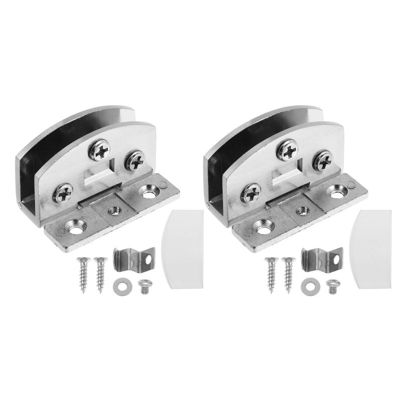 Zinc Alloy Glass Door Hinge 2 Pack for Frameless Cabinet Hardware Replacement - Image 2