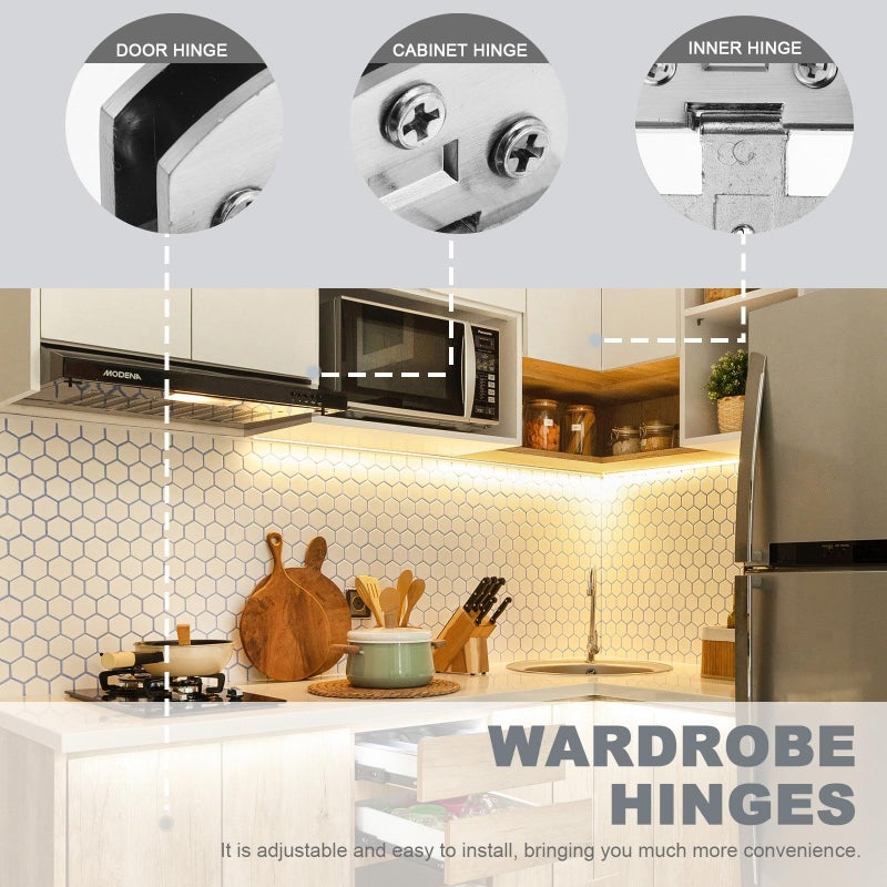 Zinc Alloy Glass Door Hinge 2 Pack for Frameless Cabinet Hardware Replacement - Image 5