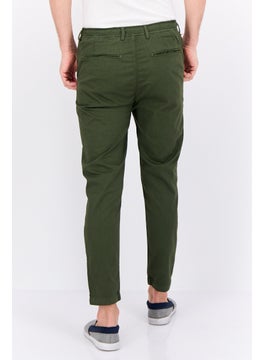 Sorbino Men Regular Fit Microgrid Pattern Chino Pants, Dark Green  - Image 3