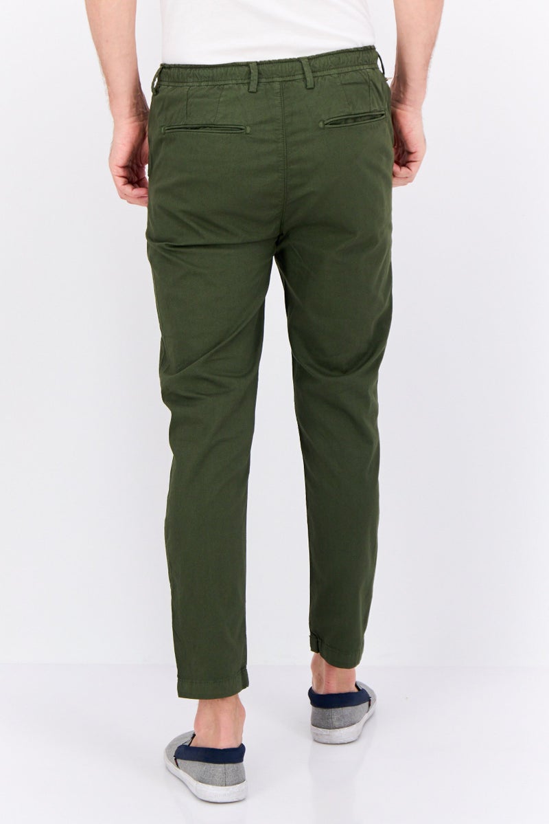 Sorbino سروال تشينو للرجال بقصة عادية بنمط ميكروجريد، أخضر داكن - Image 3