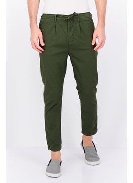 Sorbino Men Regular Fit Microgrid Pattern Chino Pants, Dark Green  - Image 1