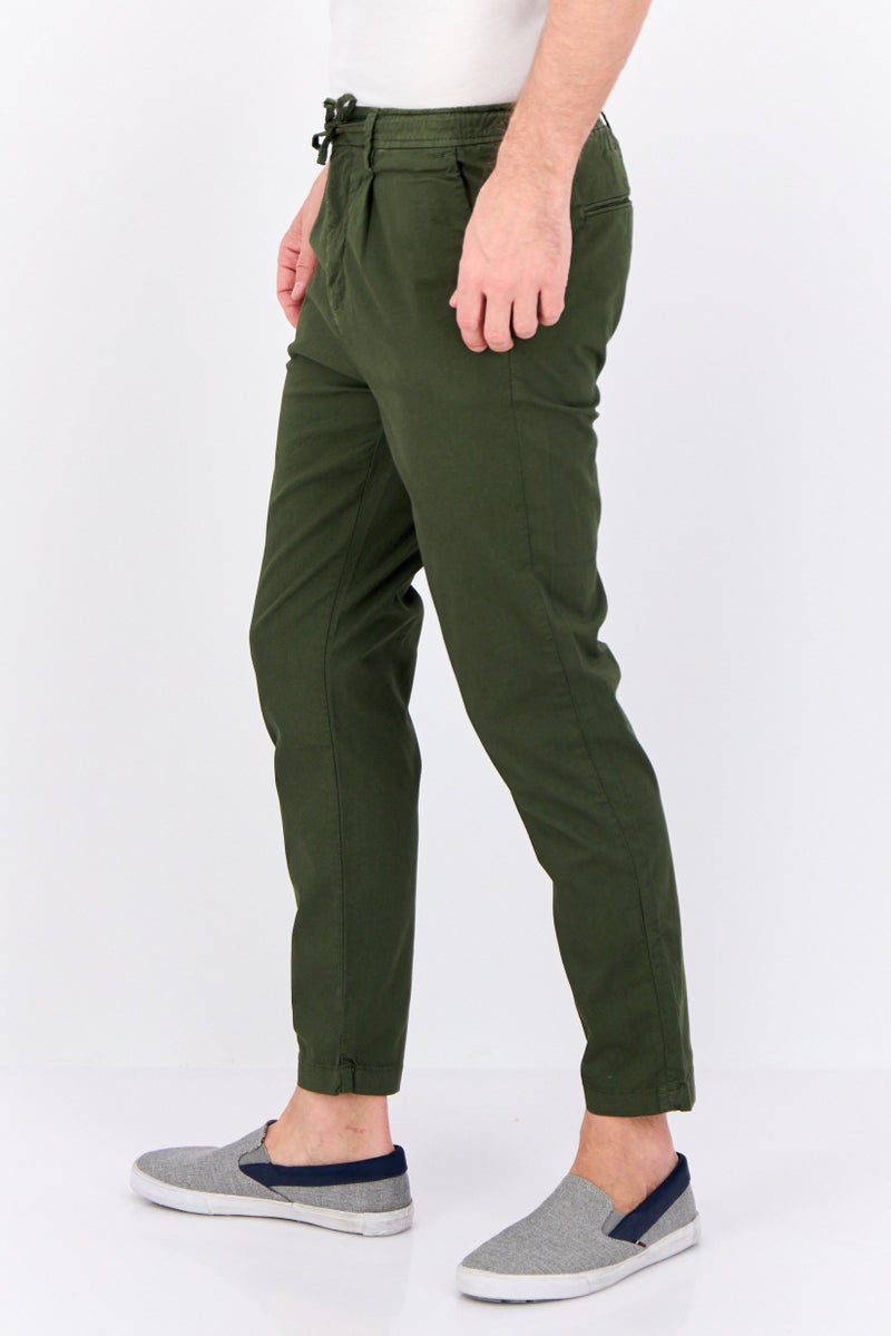 Sorbino سروال تشينو للرجال بقصة عادية بنمط ميكروجريد، أخضر داكن - Image 2