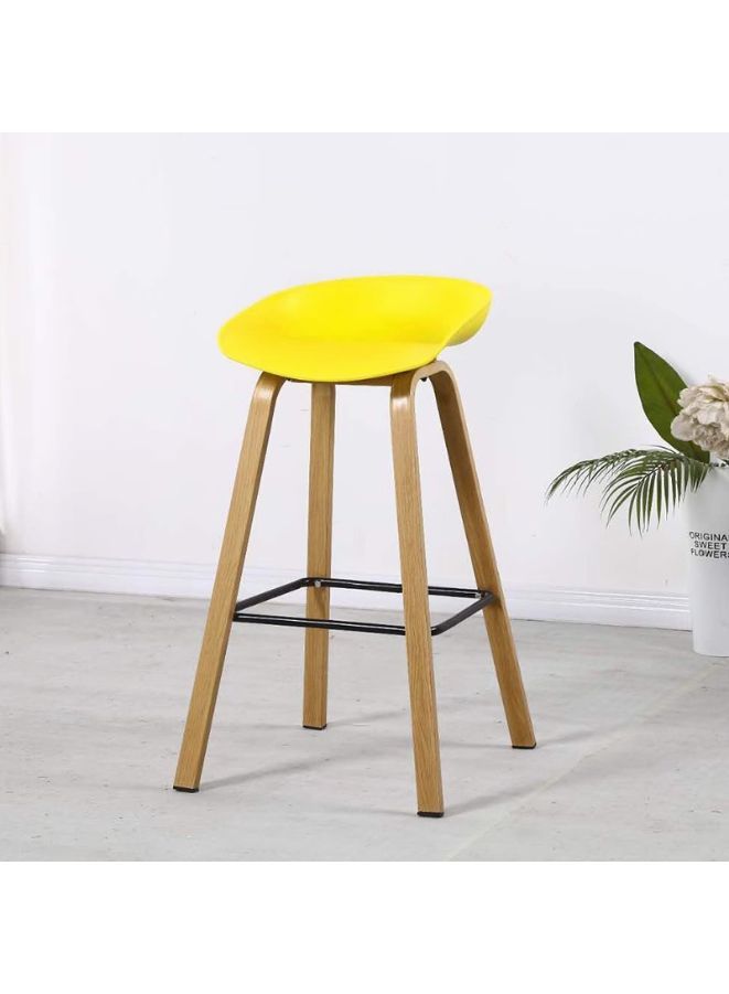 Generic High Stool for Office, Lobby, Clubs, Bars, Reception, Bar Stool with Wooden Legs, Yellow - Image 3