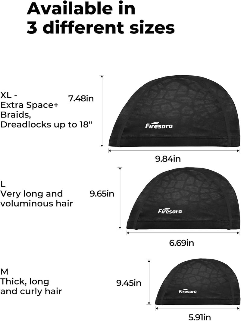 Firesara Fabric Swim Cap, High Elasticity Swimming Cap Keeps Hair Clean Breathable Fit Both Long Hair Short Hair, Swim Caps Woman Girls Men Kids One Size Hat - Image 4