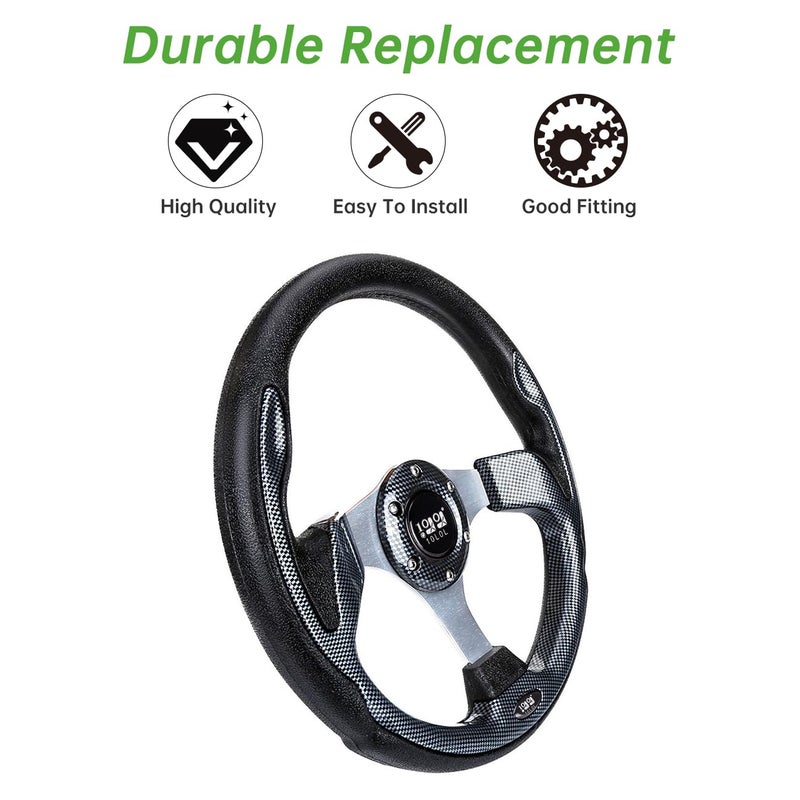 10L0L Golf Cart Steering Wheel, Generic of Most Golf cart EZGO Club Car Yamaha (style1 Gray) - Image 3