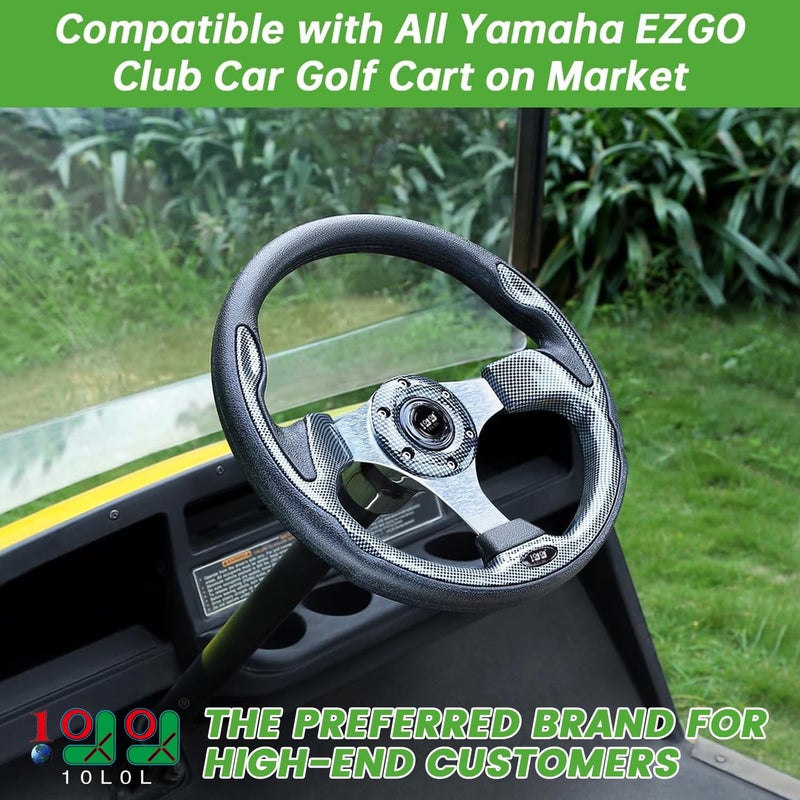 10L0L Golf Cart Steering Wheel, Generic of Most Golf cart EZGO Club Car Yamaha (style1 Gray) - Image 2