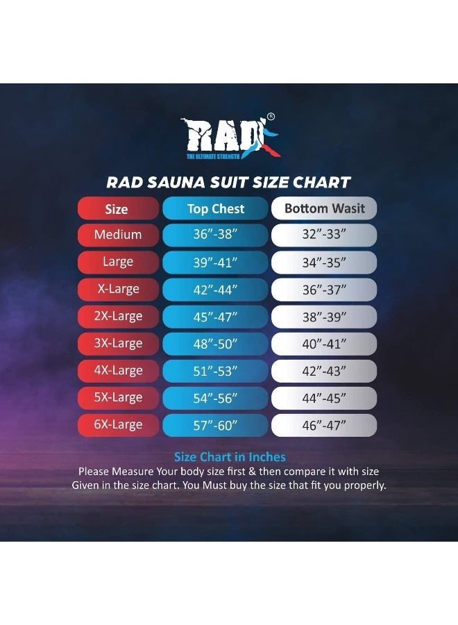 RAD Heavy Duty Sweat Suit Sauna Exercise Gym Suit Fitness Weight Loss Anti-Rip - Image 1