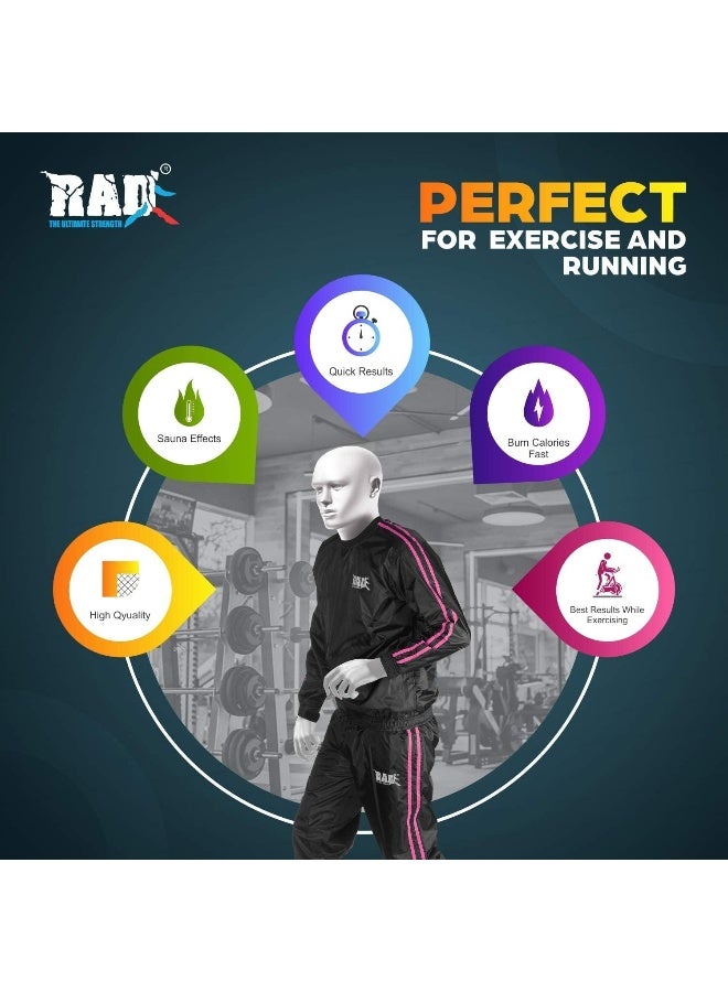 RAD Heavy Duty Sweat Suit Sauna Exercise Gym Suit Fitness Weight Loss Anti-Rip - Image 5