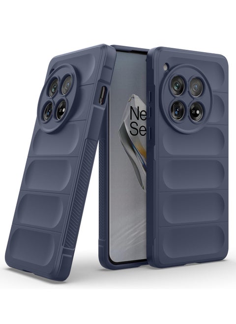 Premium Protection Back Silicone Case Compatible with Oneplus 12R/Oneplus Ace 3 5G Magic Shield Shockproof Case with Camera Protection (Blue)