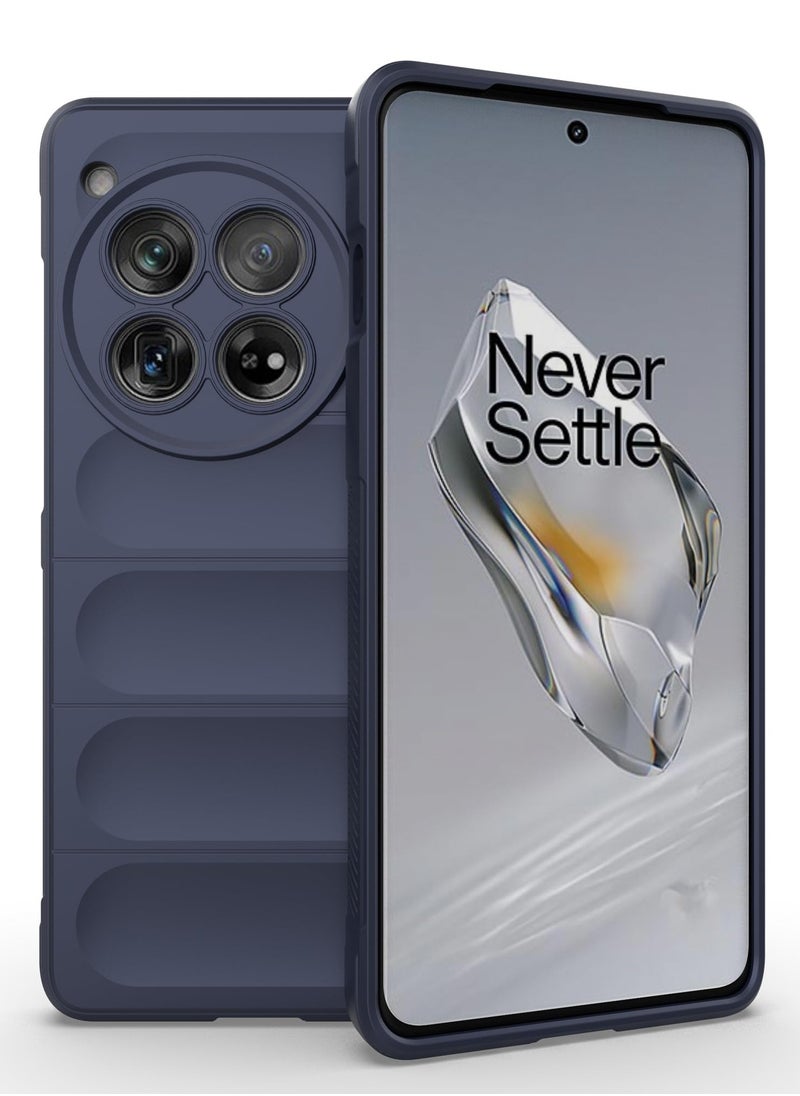Premium Protection Back Silicone Case Compatible with Oneplus 12R/Oneplus Ace 3 5G Magic Shield Shockproof Case with Camera Protection (Blue)