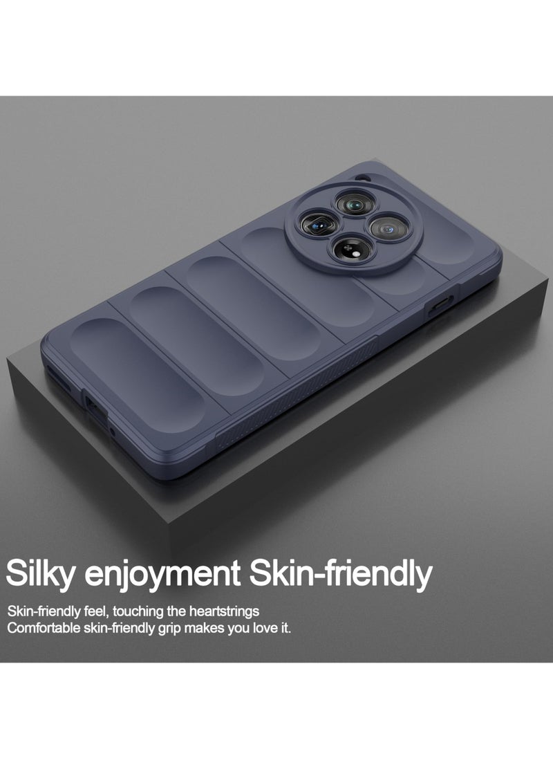 Premium Protection Back Silicone Case Compatible with Oneplus 12R/Oneplus Ace 3 5G Magic Shield Shockproof Case with Camera Protection (Blue)