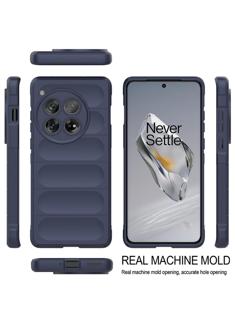 Premium Protection Back Silicone Case Compatible with Oneplus 12R/Oneplus Ace 3 5G Magic Shield Shockproof Case with Camera Protection (Blue)