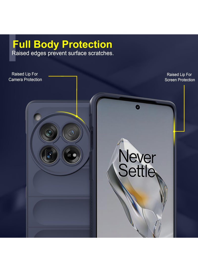 Premium Protection Back Silicone Case Compatible with Oneplus 12R/Oneplus Ace 3 5G Magic Shield Shockproof Case with Camera Protection (Blue)