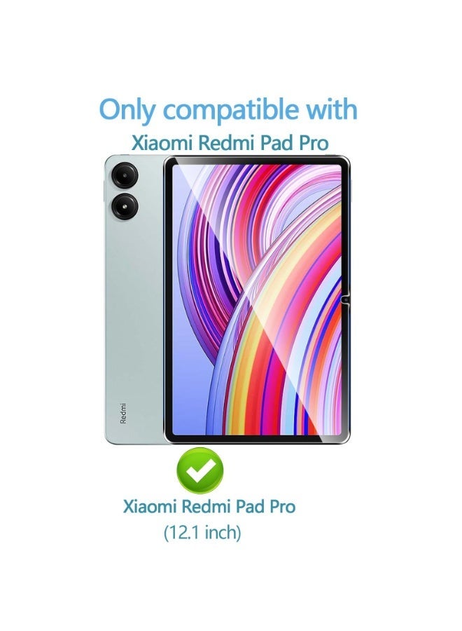 حالة لـ Xiaomi Redmi Pad Pro 12.1 حالة 2024 نموذج ثلاثي الطي غطاء الوقوف وظيفة الاستيقاظ التلقائي حالة حماية TPU مع مقعد قابل للتعديل مناسب لـ Redmi Pad Pro 12.1 (أسود) - Image 2