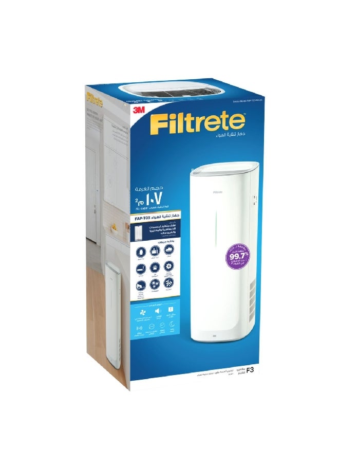 ثري ام FAP-T03-WA-2G 42.6 × 39.6 × 83.8 سم فلتريت اف 1 جهاز تنقية الهواء للغرف بتصميم أنيق وعصري أبيض - Image 4