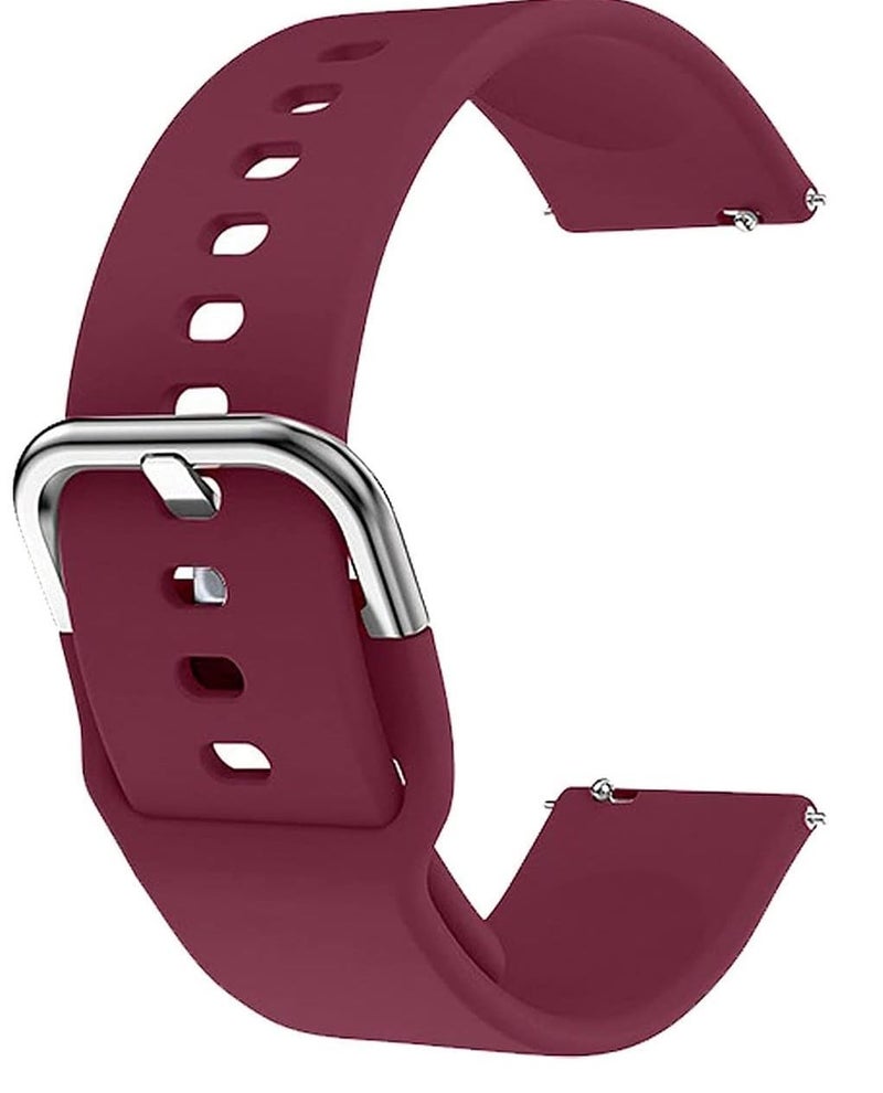 INEFABLE 20mm SmartWatch Strap Compatible with Amazfit GTS 2 Mini, Amazfit Bip/Bip U/Pro/Lite, Bip S, Amazfit GTS/ 2/2e, Samsung Galaxy Watch 4/ Watch 5 for All 20mm Watches - Pack of 1 (Wine) - Image 5
