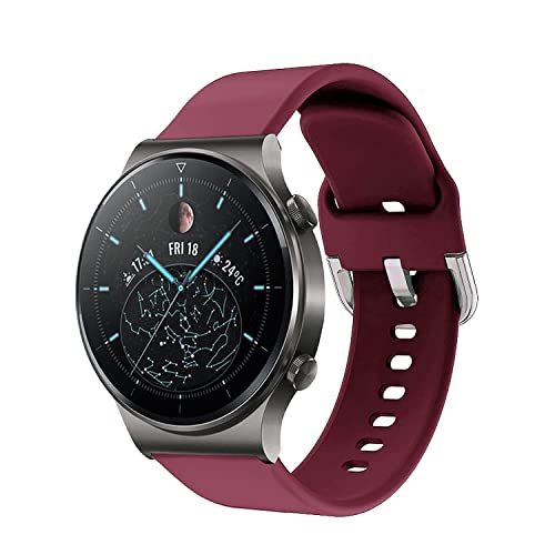 INEFABLE 20mm SmartWatch Strap Compatible with Amazfit GTS 2 Mini, Amazfit Bip/Bip U/Pro/Lite, Bip S, Amazfit GTS/ 2/2e, Samsung Galaxy Watch 4/ Watch 5 for All 20mm Watches - Pack of 1 (Wine) - Image 3