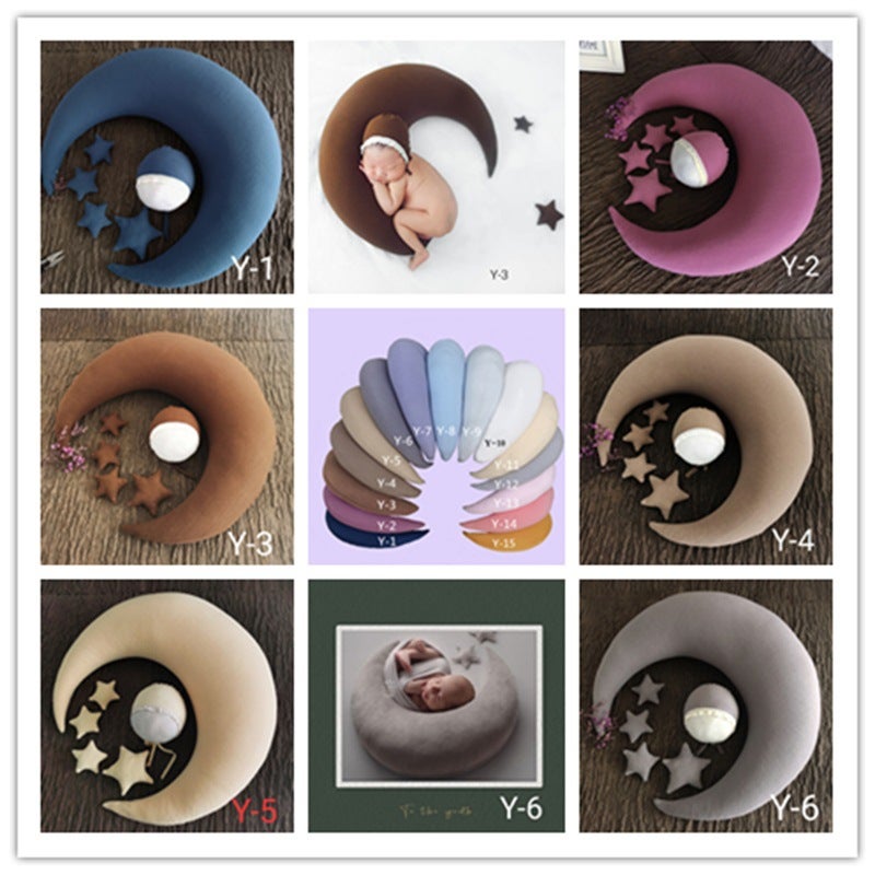 Newborn Moon Pillow Baby Shooting Props Full Moon Children Moon Pillow Hundred Days Baby Po Studio Pography Props - Image 5