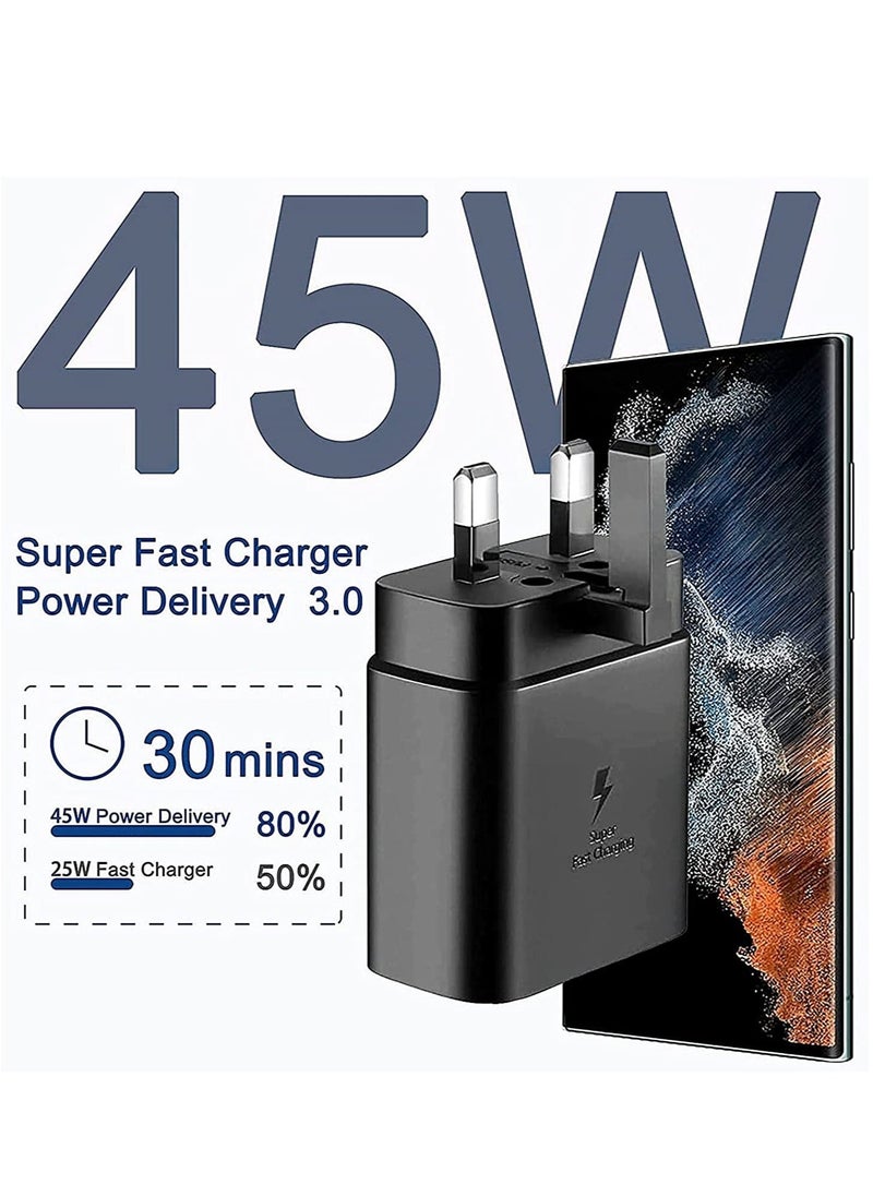ELTRAZONE compatible Samsung 45w Fast Charger Type C Samsung Super Fast Charger 45W with 5FT USB-C Cable, Android Charger for Samsung Galaxy S23 Ultra/S23/S23+/S22/S22 Ultra/S22+/Note 10/20/S20/S21/Tab S7/S8 (B - Image 2