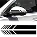 NTNEV 2PCS Car Rear View Mirror Stickers Waterproof Auto Side Rearview Mirror Stripes DIY Car Body Sticker Universal AntiCollision Striped Automotive Warning Stripes for Most Vehicles Black - Image 2