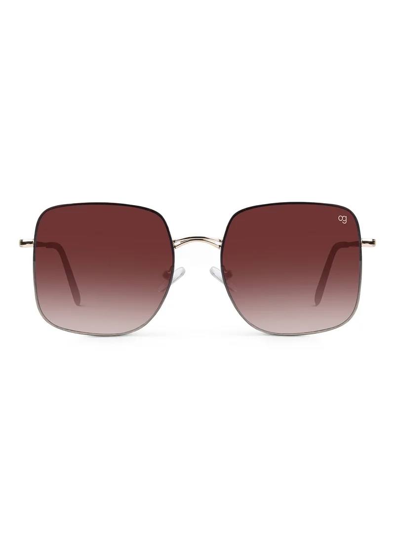 Woggles Latest & Stylish UV Protected Ray Golden Square Sunglasses for Men & Women