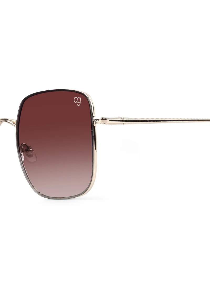 Woggles Latest & Stylish UV Protected Ray Golden Square Sunglasses for Men & Women