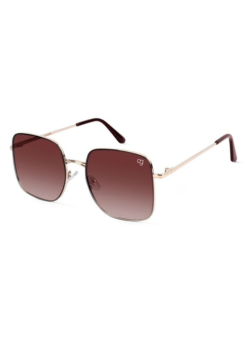 Woggles Latest & Stylish UV Protected Ray Golden Square Sunglasses for Men & Women